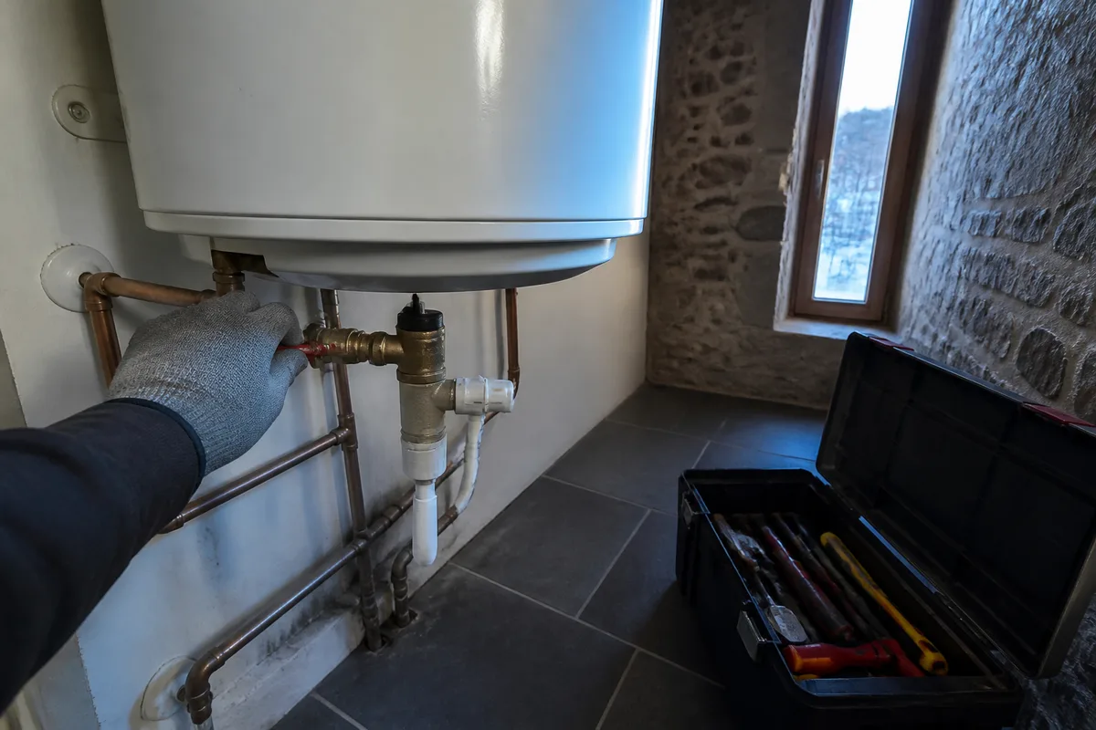Chauffe-eau et arrivée d&rsquo;eau dans un appartement de montagne remis en service